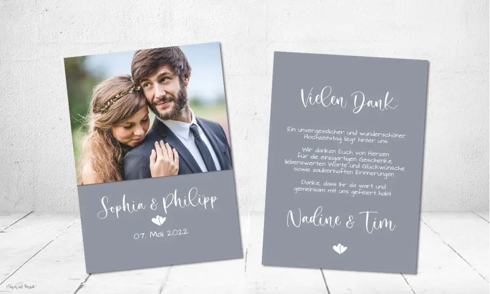 Danksagungskarten Hochzeit Postkarte