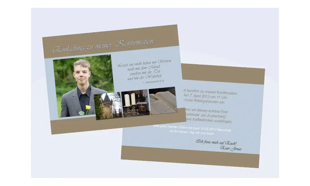 Einladungskarte Konfirmation Kommunion
