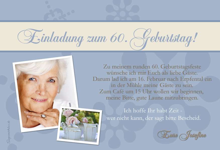 Einladung 60. Geburtstag, Fotokarte 10x15 cm, grün