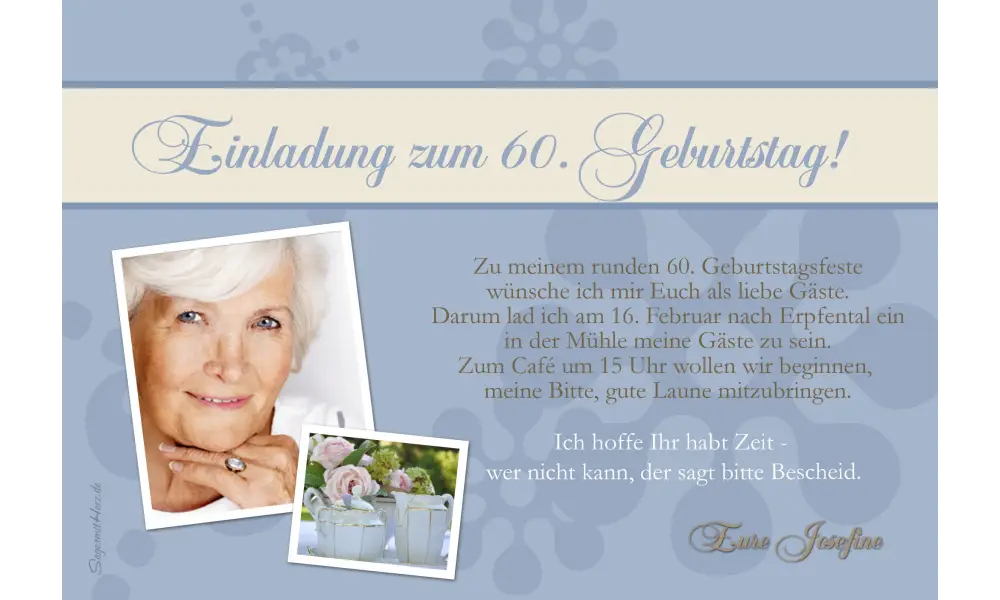 Einladung 60. Geburtstag, Fotokarte 10x15 cm, grün