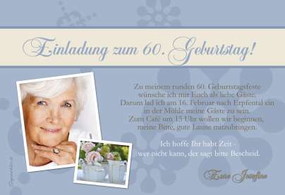 Einladung 60. Geburtstag, Fotokarte 10x15 cm, grün
