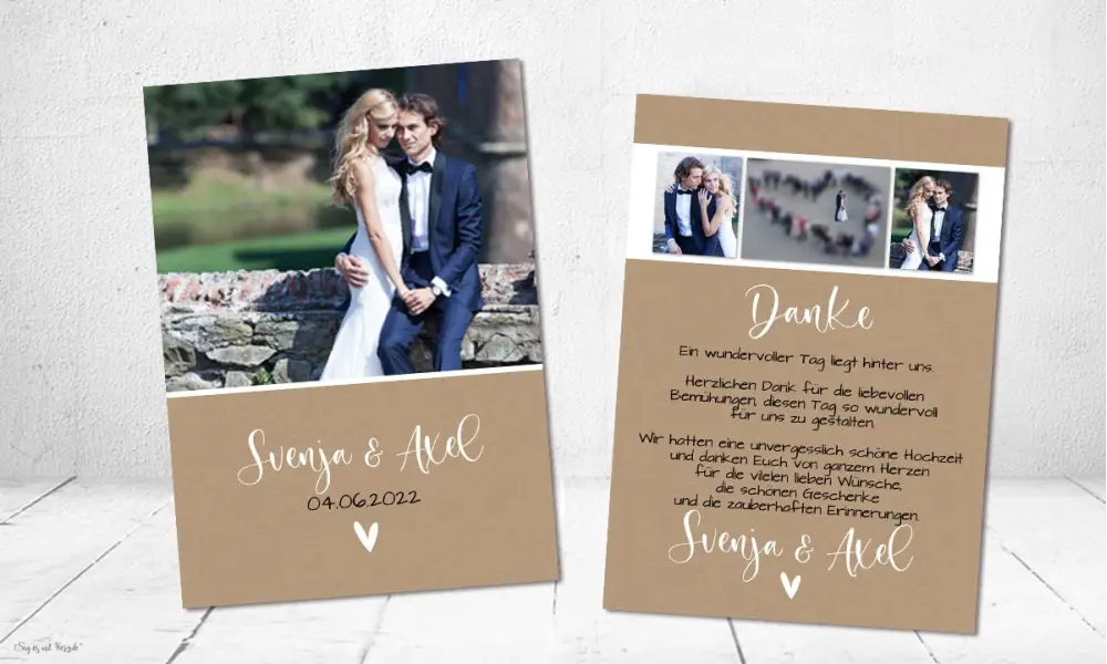 Dankeskarten Hochzeit Postkarte