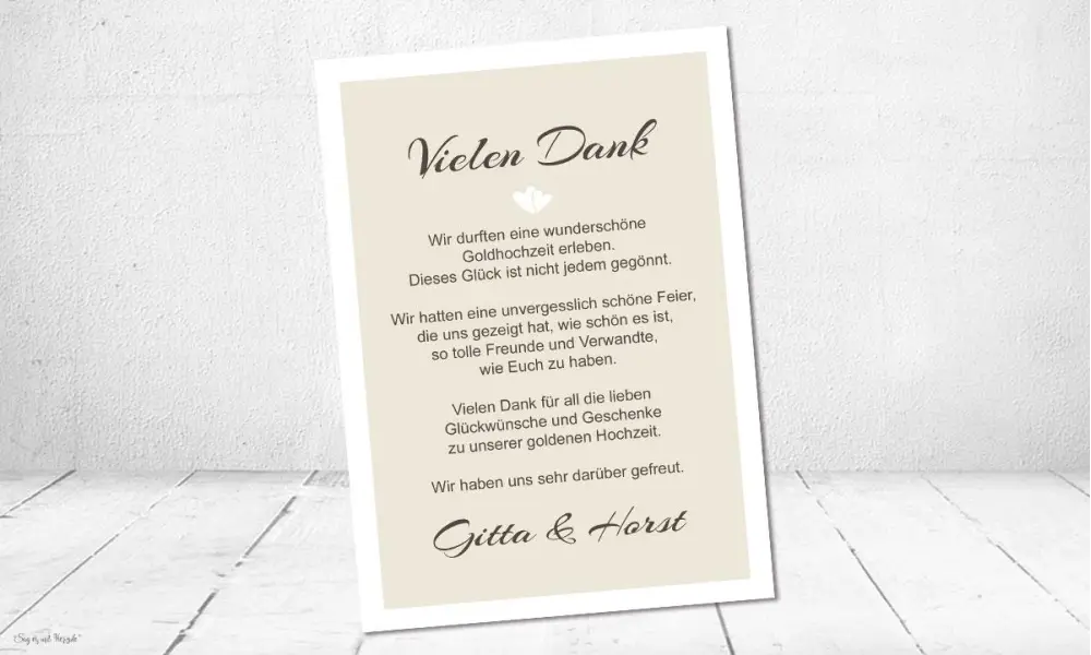 Danksagungskarte Goldene Hochzeit