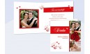 Karte, Danksagungskarte Hochzeit "Blumenranke", Klappkarte Quadrat, rot