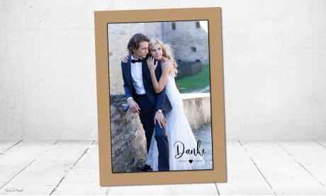 Danksagungskarten Hochzeit Kraftpapier mit Foto