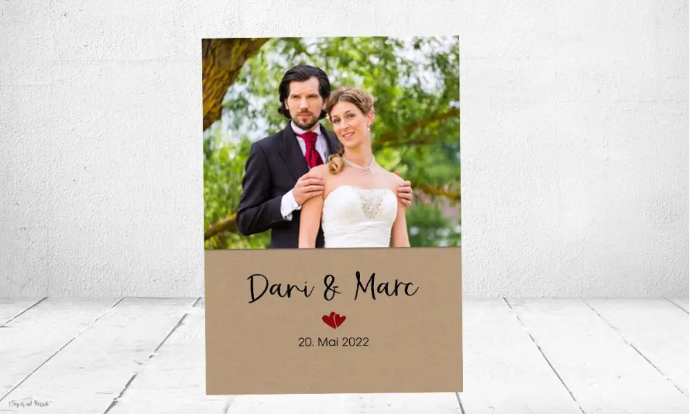 Danksagungskarten für Hochzeit Vintage
