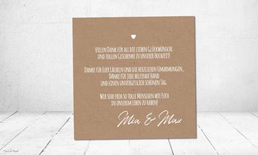 Danksagung Hochzeit quadratisch mit Foto