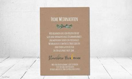 Weihnachtskarten geschäftlich Kraftpapier modern