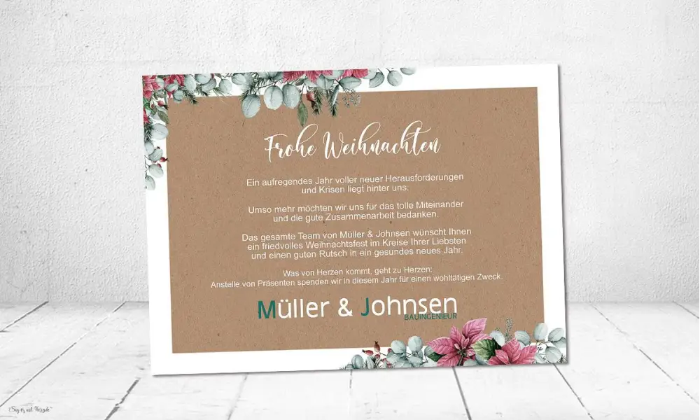 Firmen Weihnachtskarte mit Logo modern