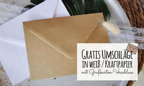 Briefumschläge für Weihnachtskarte geschäftlich mit Foto und Logo, moderner Kraftpapier Look