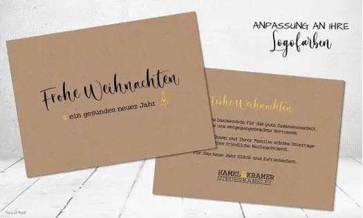 Geschäftliche Weihnachtskarte für Unternehmen mit Logo, individuell gestaltet