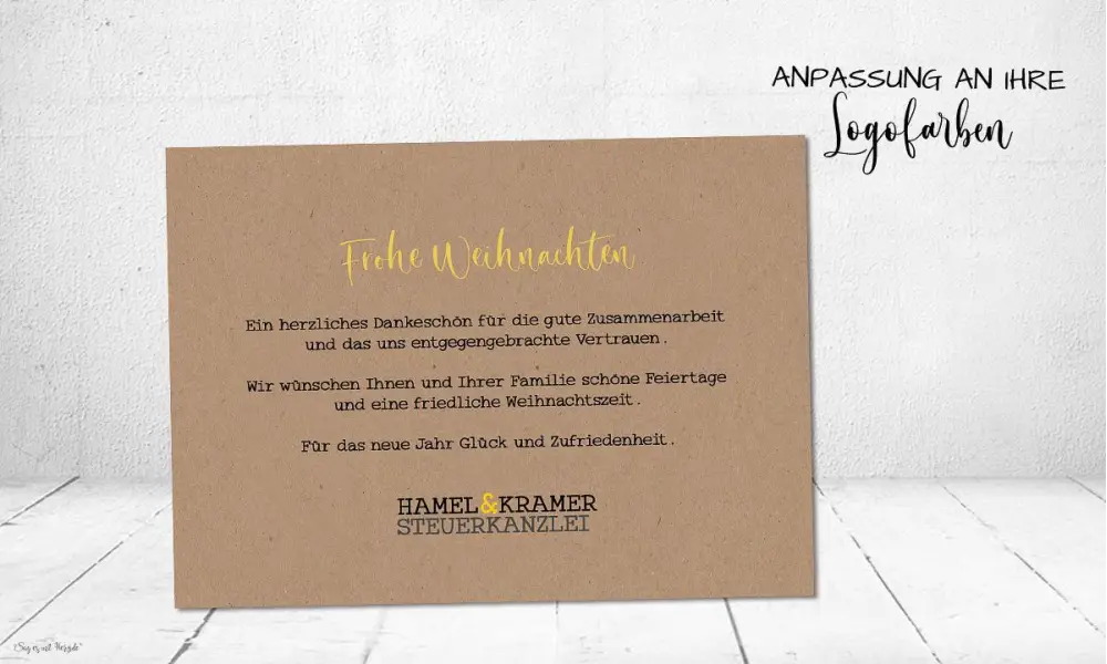 Geschäftliche Weihnachtskarte nachhaltig