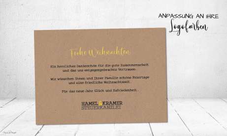 Geschäftliche Weihnachtskarte für Unternehmen mit Logo, individuell gestaltet