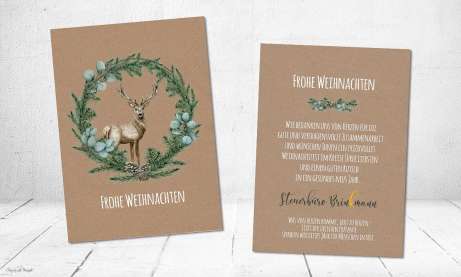 Moderne Weihnachtskarte geschäftlich individuell mit Firmenlogo gestalten lassen