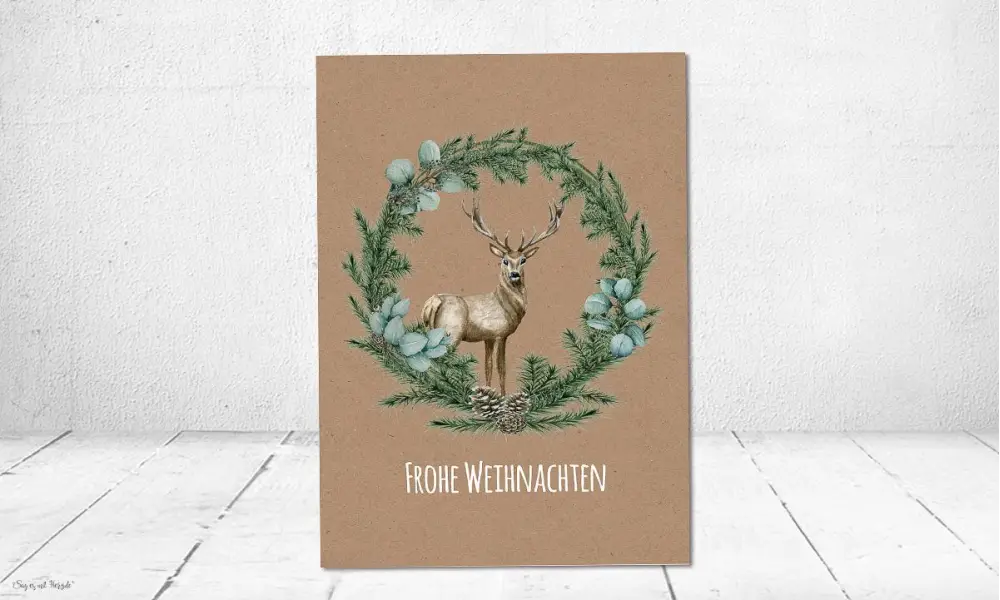 Weihnachtskarte geschäftlich Hirsch