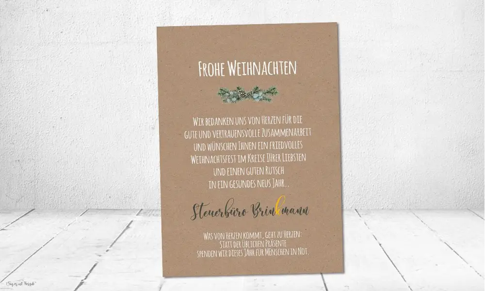 Weihnachtskarte geschäftlich Hirsch