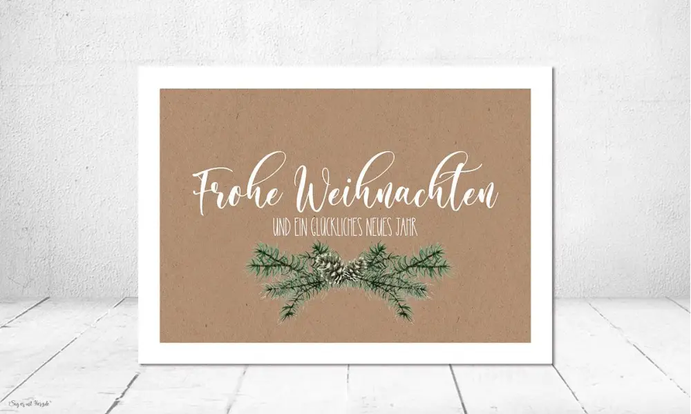 Firmen Weihnachtskarte mit Logo Kraftpapier Look