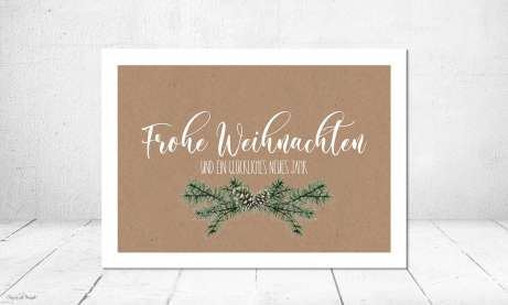 Firmen Weihnachtskarte mit Logo Kraftpapier Look