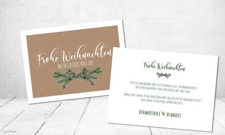 Firmen Weihnachtskarte mit Logo Kraftpapier Look