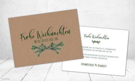 Firmen Weihnachtskarte mit Logo Kraftpapier Look