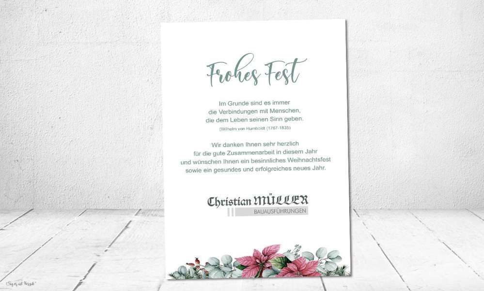 Weihnachtskarte für Firmen modern mit Logo