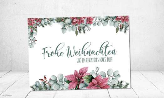 Weihnachtskarte für Firmen modern mit Logo