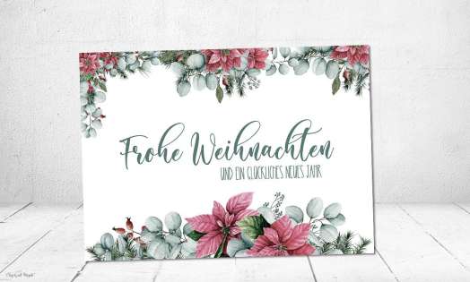 Weihnachtskarte für Firmen modern mit Logo