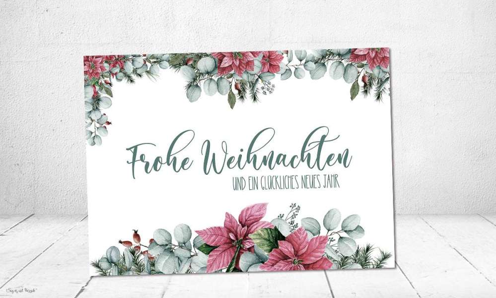 Weihnachtskarte für Firmen modern mit Logo