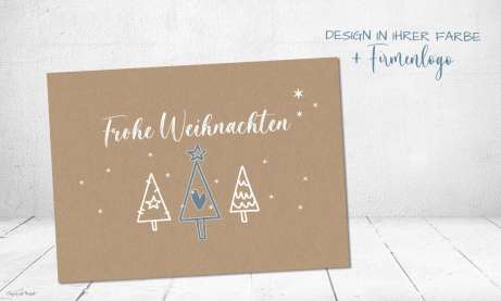 Weihnachtskarten geschäftlich mit Logo aus Recyclingpapier, individueller Gestaltungsservice