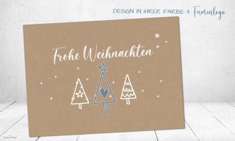 Weihnachtskarten geschäftlich mit Logo aus nachhaltigem Recyclingpapier