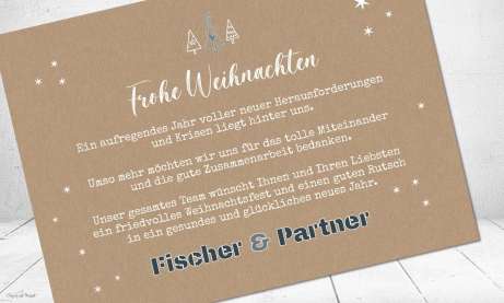 Weihnachtskarten geschäftlich mit Logo aus nachhaltigem Recyclingpapier