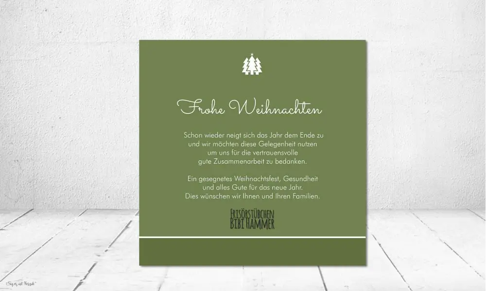 Firmen Weihnachtskarte mit Foto