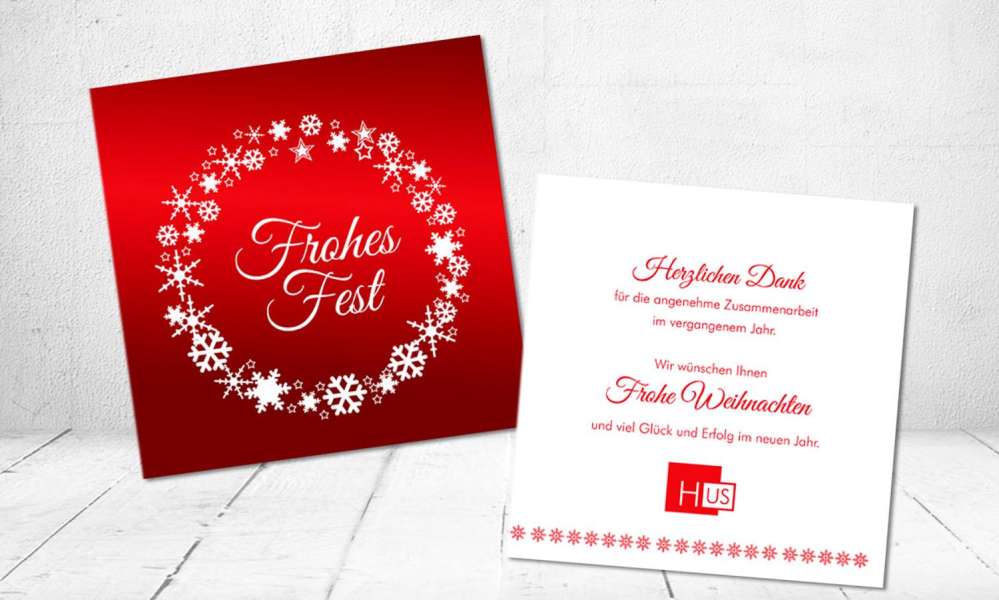 Firmen Weihnachtskarte geschäftlich, Klappkarte