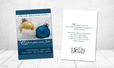 Firmen Weihnachtskarten geschäftlich mit Logo