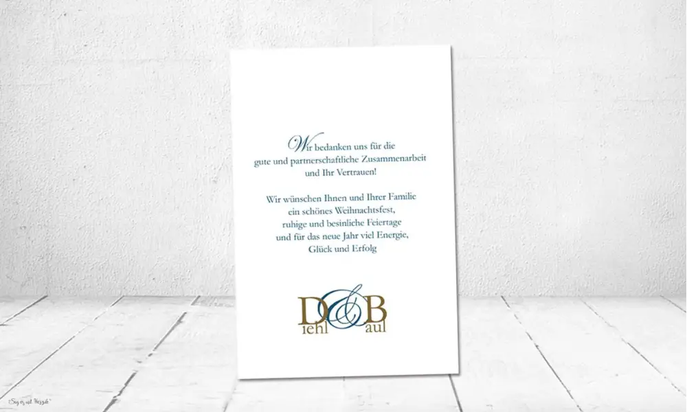 Firmen Weihnachtskarten geschäftlich mit Logo