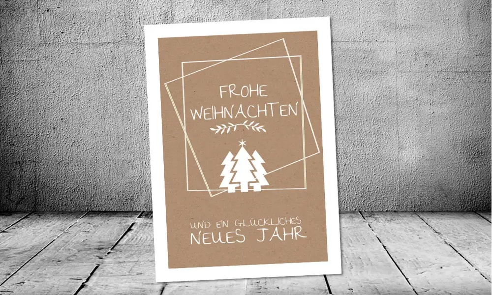 Firmen Weihnachtskarte - Kraftpapier individuell gestalten lassen