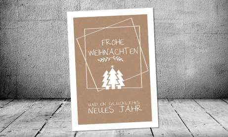 Firmen Weihnachtskarte - Kraftpapier individuell gestalten lassen