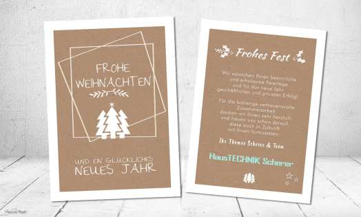 Firmen Weihnachtskarten geschäftlich mit Logo