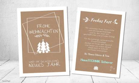 Firmen Weihnachtskarte - Kraftpapier individuell gestalten lassen
