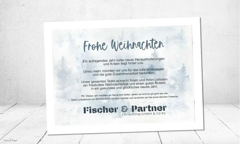 Weihnachtskarte geschäftlich Winterworld