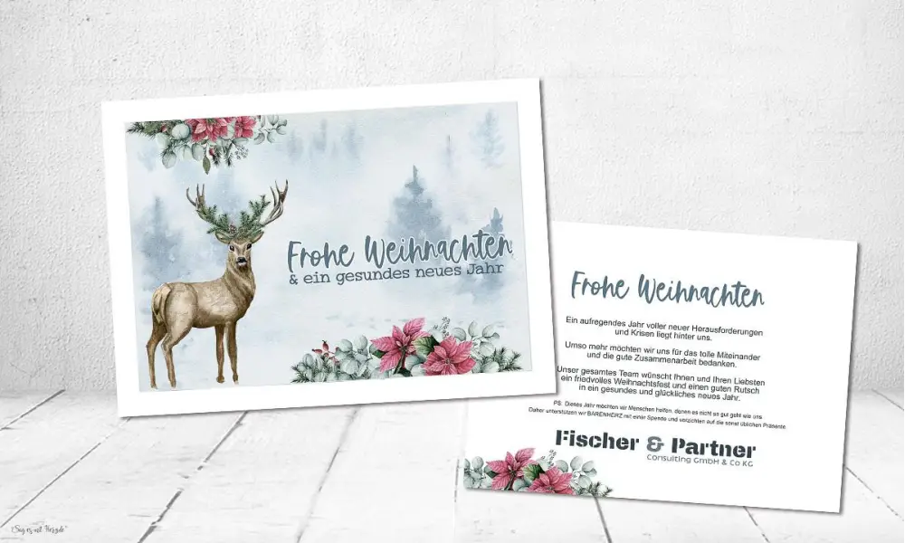 Weihnachtskarte geschäftlich Winterworld