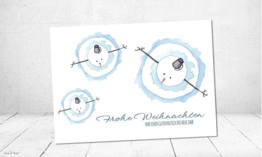 Weihnachtskarte für Firmen mit Schneemann