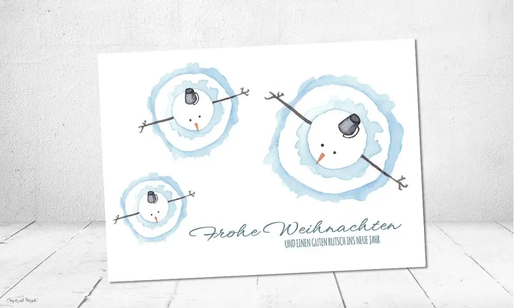 Weihnachtskarte für Firmen mit Schneemann