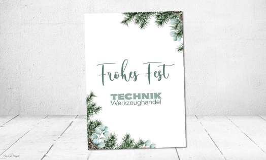 Firmen Weihnachtskarte mit Logo Greenery