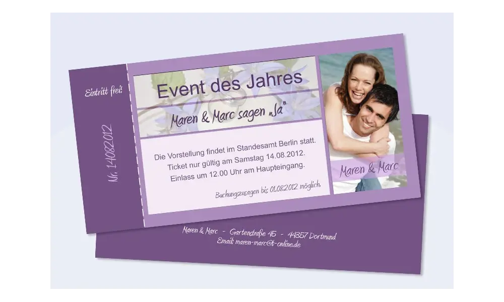 Einladungskarte, Karte Hochzeit, VIP Einladung