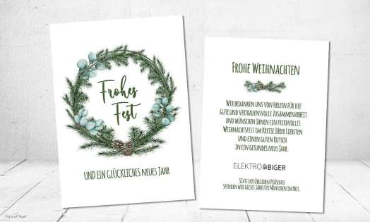 Firmen Weihnachtsgruß Tannenkranz