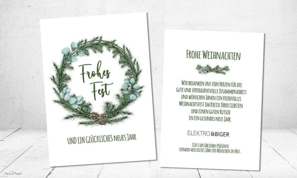 Firmen Weihnachtsgruß Tannenkranz