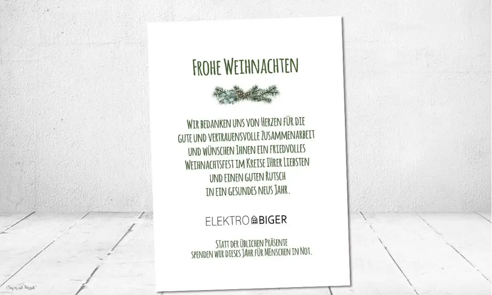 Firmen Weihnachtsgruß Tannenkranz