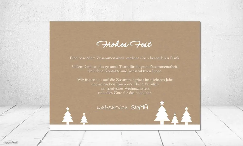 Firmen Weihnachtskarte Kraftpapier