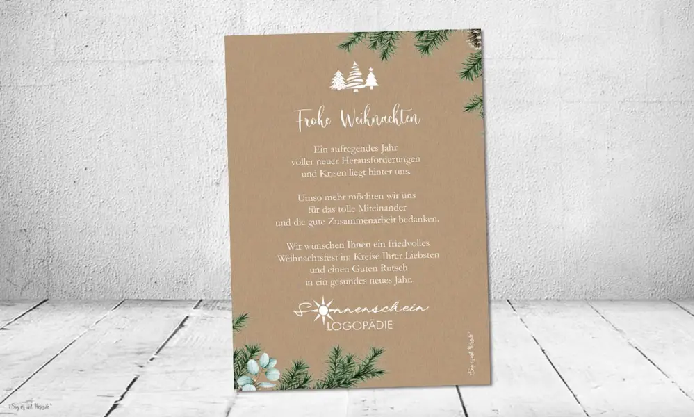 Firmen Weihnachtsgruß Kraftpapier